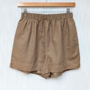 NWOT Tuckernuck x Studio McGee Mocha Cotton Linen Augusta Mini Shorts, size XS